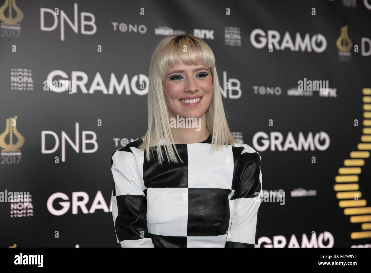 Norway, Oslo - February 25, 2018. The Norwegian pop singer Dagny seen at the red carpet at the Norwegian Grammy Awards, Spellemannprisen 2017, in Oslo. (Photo credit: Gonzales Photo - Stian S. Moller). Stock Photo