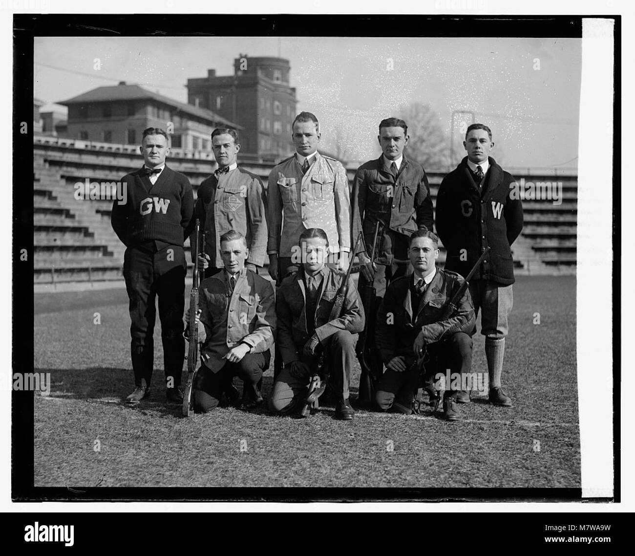 The George Washington Rifle Team, pictured in a historic photograph ...