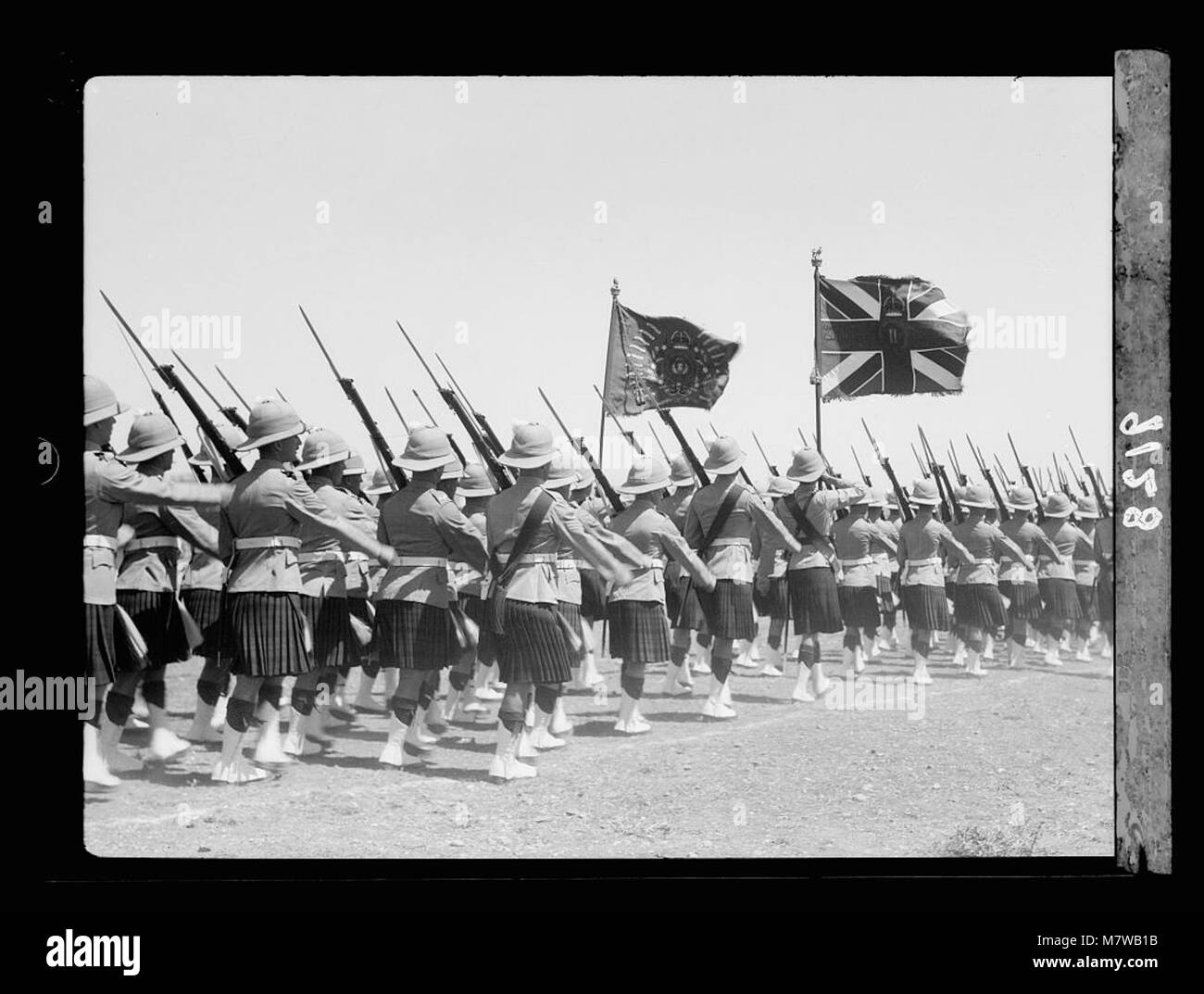 King's birthday celebration. Scotch (i.e., Scots) regiment with the National Standard and their regimental colours LOC matpc.18144 Stock Photo