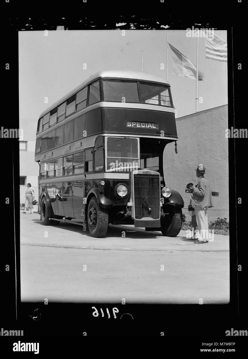 Palestine disturbances 1936. An exhibit at the Fair 'a double decker' motor bus (Tel Aviv) LOC