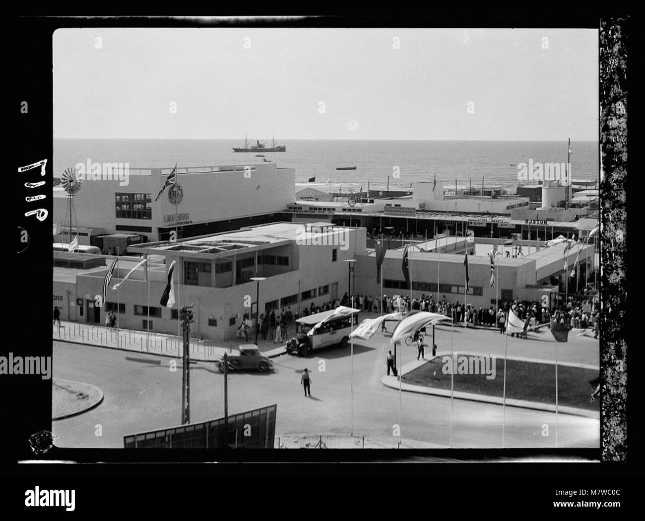 Palestine disturbances 1936. Overlooking the Fair buildings in a line ...