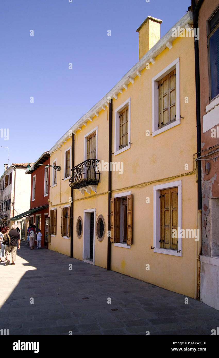 Houses on the Great channel of Murano Island, Italy Stock Photo