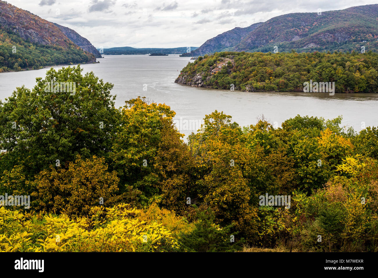New York, USA.  West Point Military Academy, View of Hudson River from Trophy Point. Stock Photo