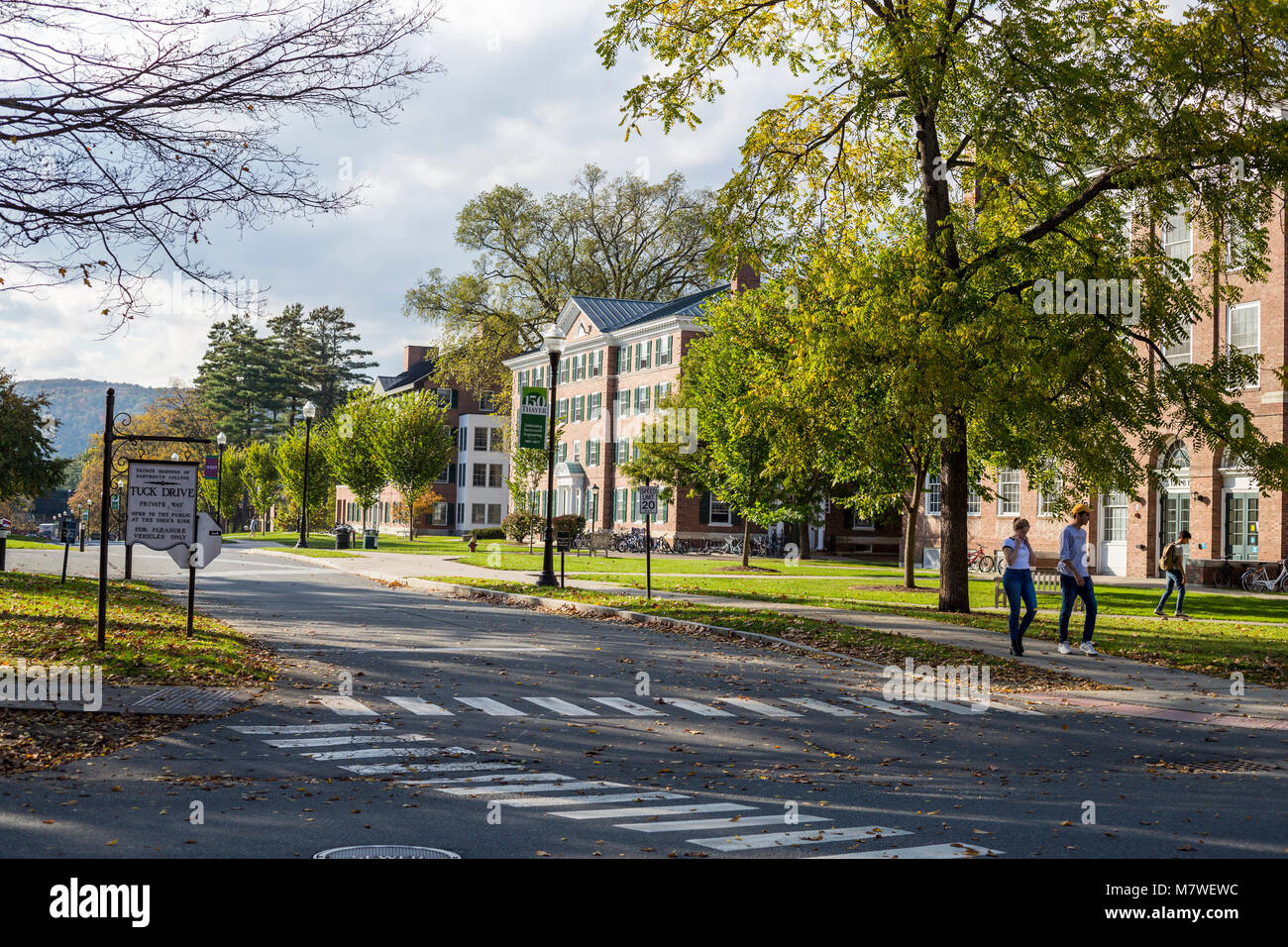 Hanover, New Hampshire. Tuck Drive, Dartmouth College. Stock Photo
