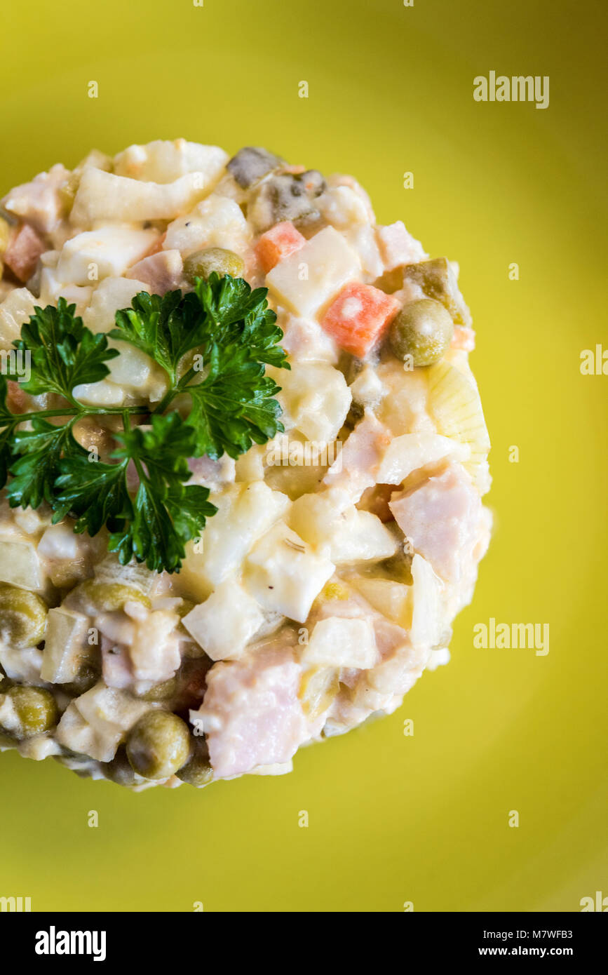 Traditional Russian pancakes pie - kurnik. Stock Photo