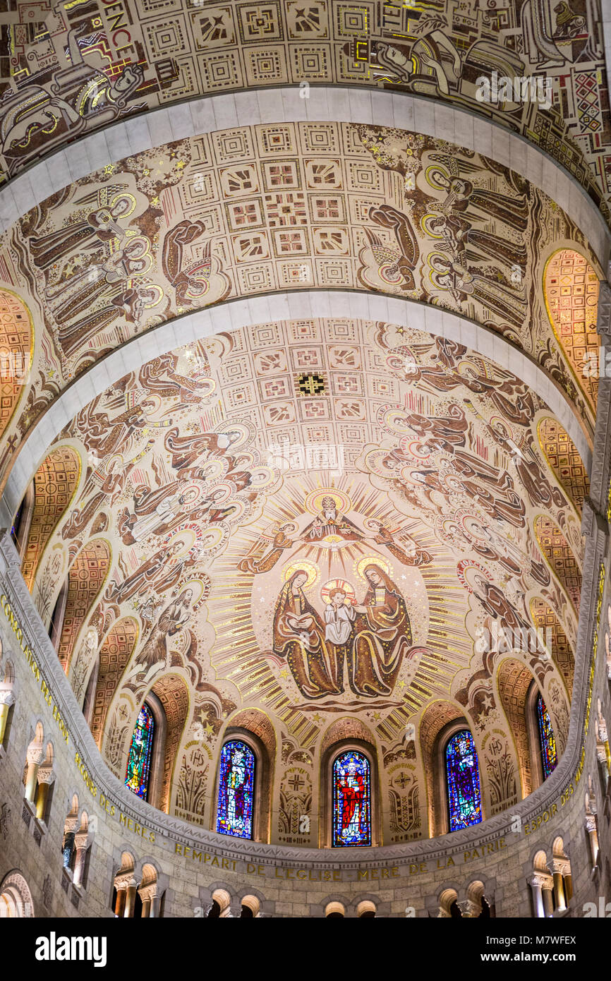 Ceiling of Basilica of St. Anne de Beaupre, Quebec, Canada Stock Photo