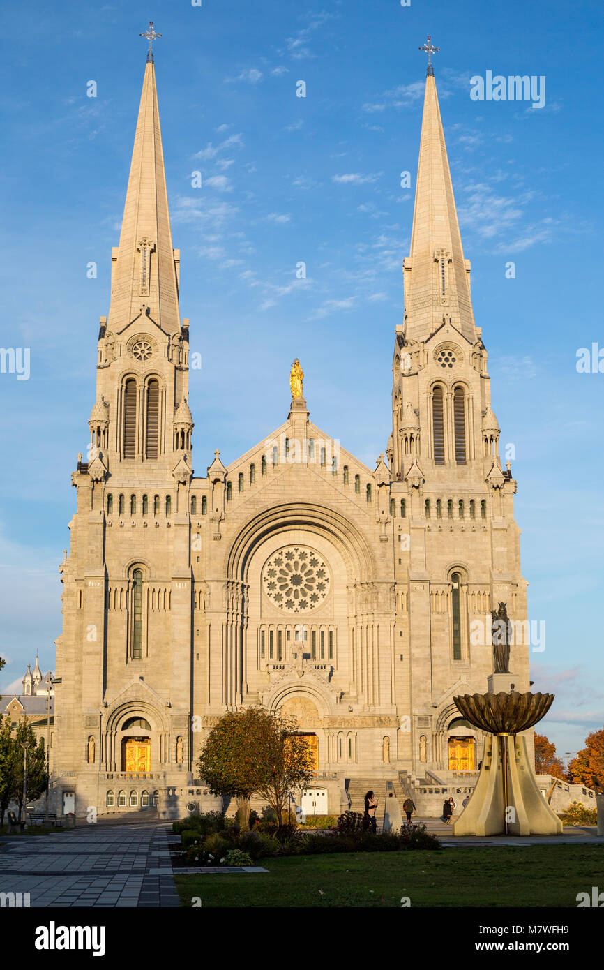 Basilica of St. Anne de Beaupre, Quebec, Canada. Late Afternoon Stock