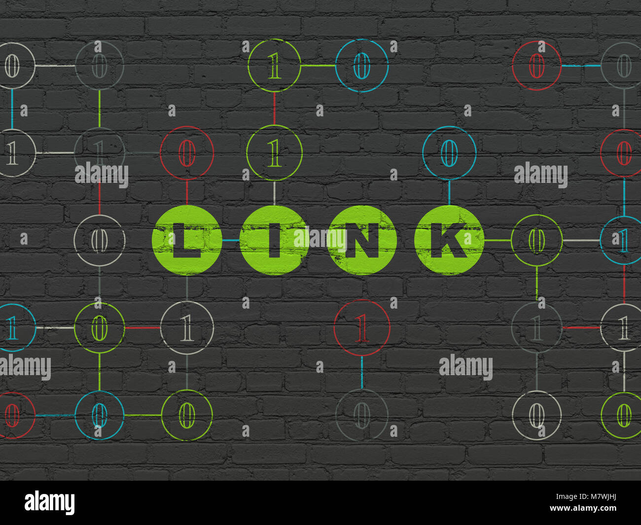 Web development concept: Link on wall background Stock Photo - Alamy