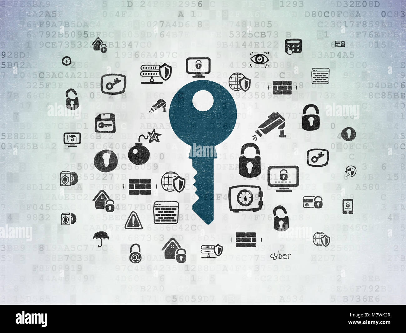 Privacy concept: Key on Digital Data Paper background Stock Photo - Alamy