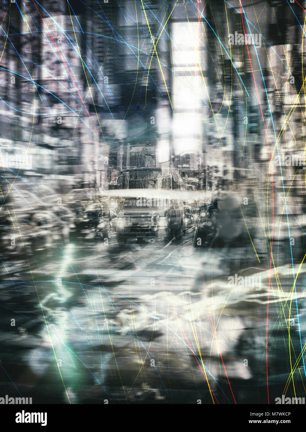 Night abstract scene. New York Times Square Stock Photo - Alamy