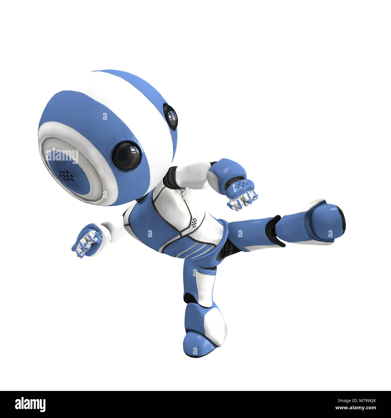 3d robot ninja kick Stock Photo - Alamy