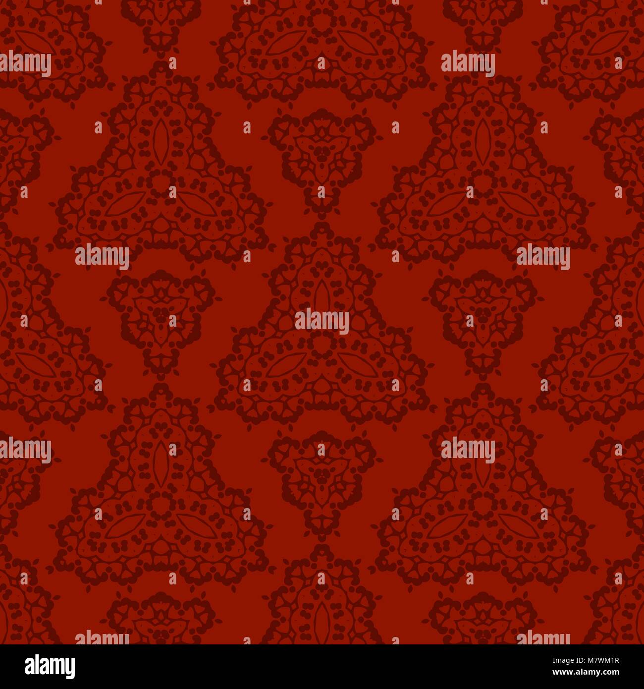 Red Ornamental Seamless Pattern. Endless Texture. Oriental Geometric ...
