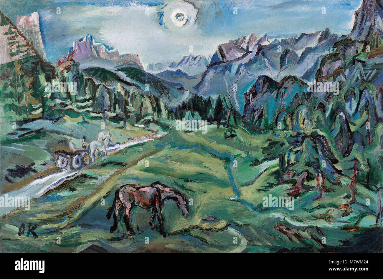 Oskar Kokoschka -  Dolomite Landscape  Tre Croci  1913 Stock Photo