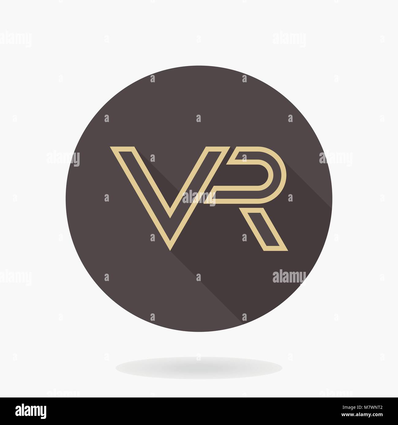 Fine Vector Flat Icon With VR Logo Stock Vector