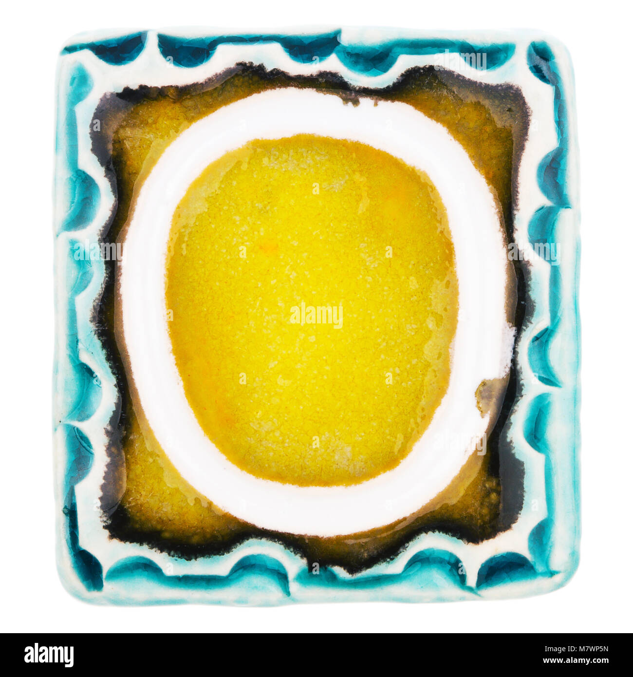 Big size colorful handmade ceramic letter isolated on white background