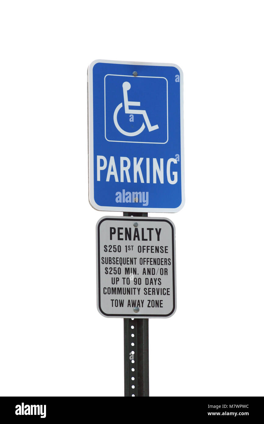 Handicapped Parking sign on white Stock Photo - Alamy