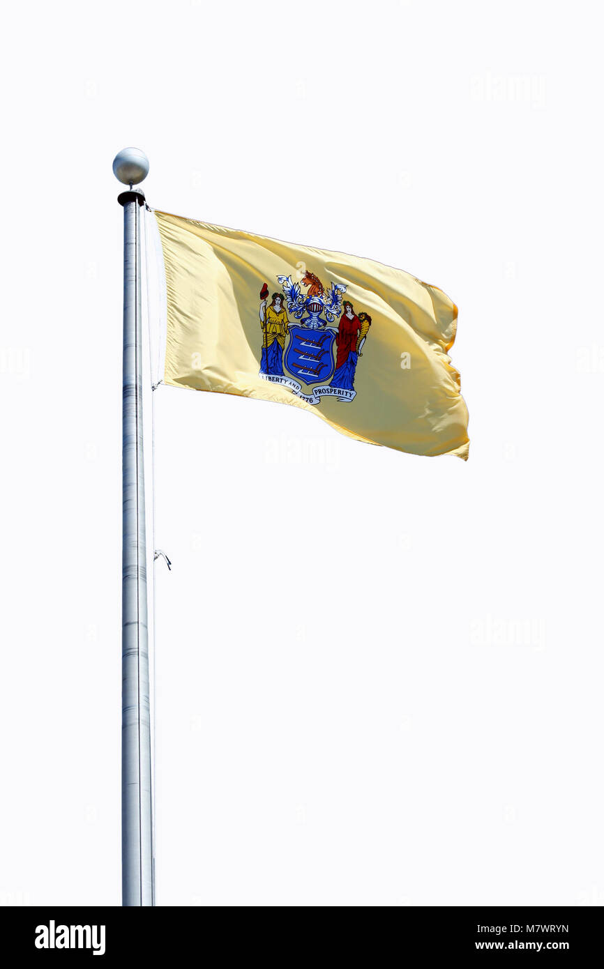 A Isolated New Jersey state flag on white Stock Photo