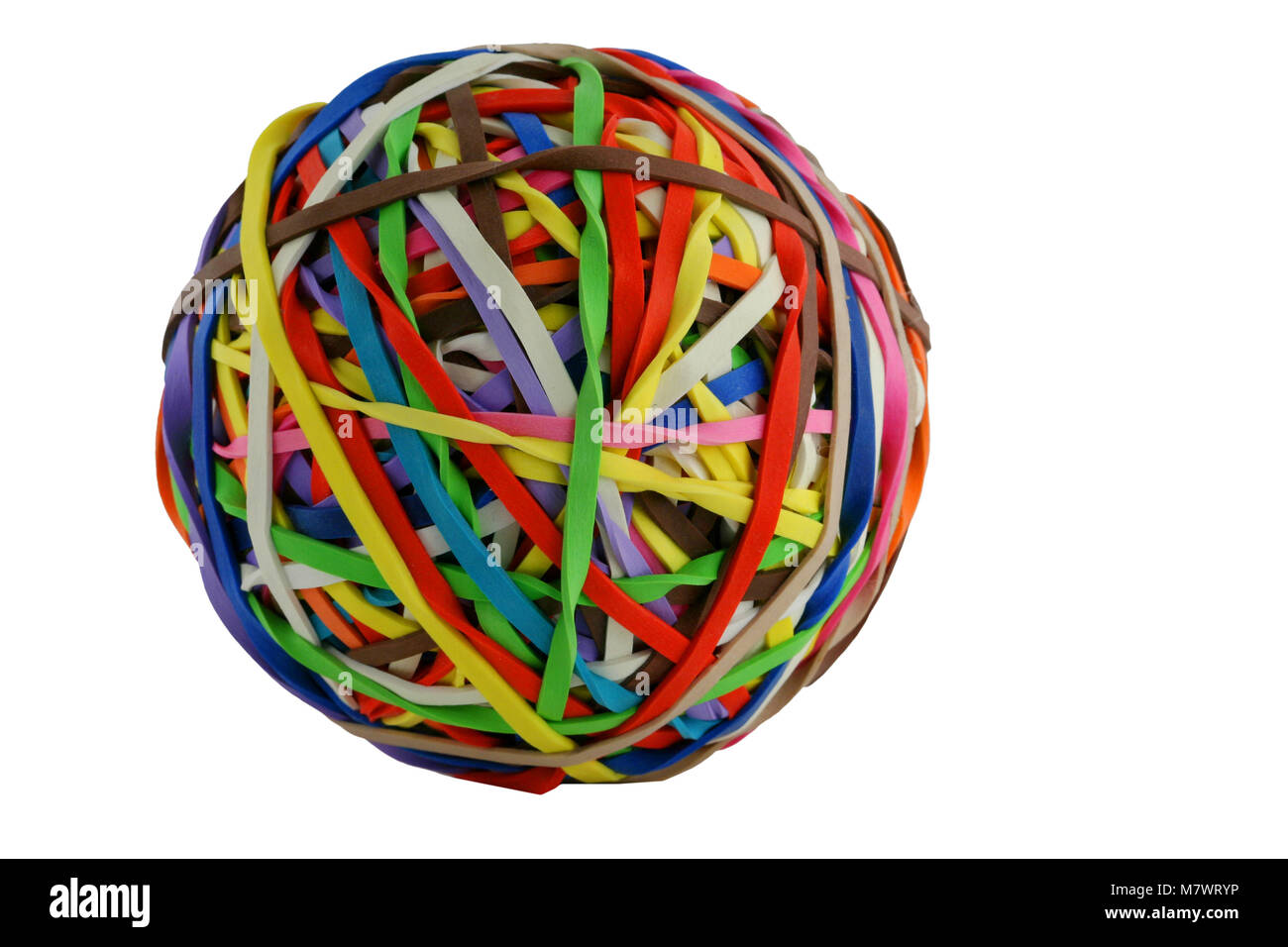 Colorful rubber bands ball isolated on white background. Stock Photo by  jirkaejc