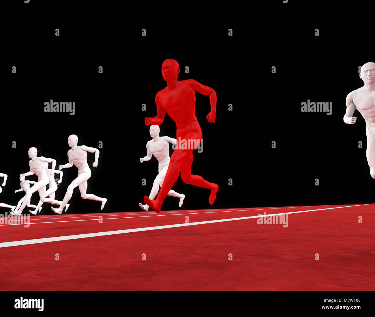 Tech Man Running Tech man running on the runway Stock Photo - Alamy