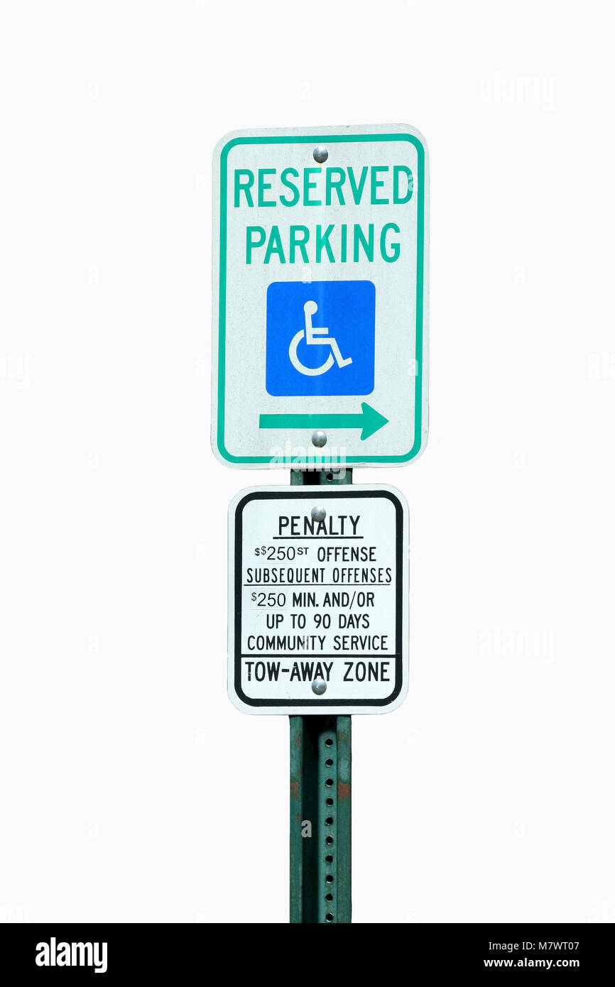 A Isolated Handicapped parking sign on white Stock Photo - Alamy