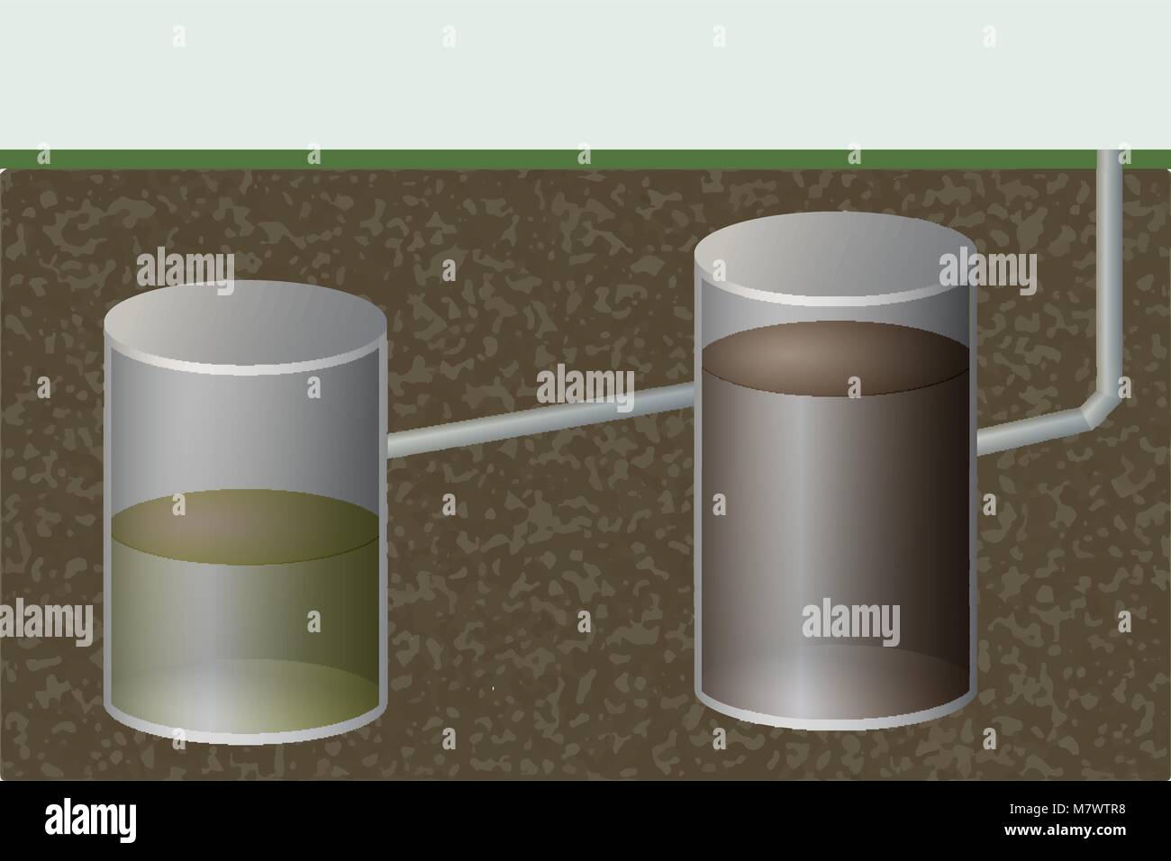 Underground septic tank vector illustration. Sewage system. Bio toilet