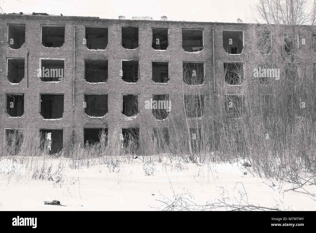 The old abandoned house without windows Stock Photo Alamy
