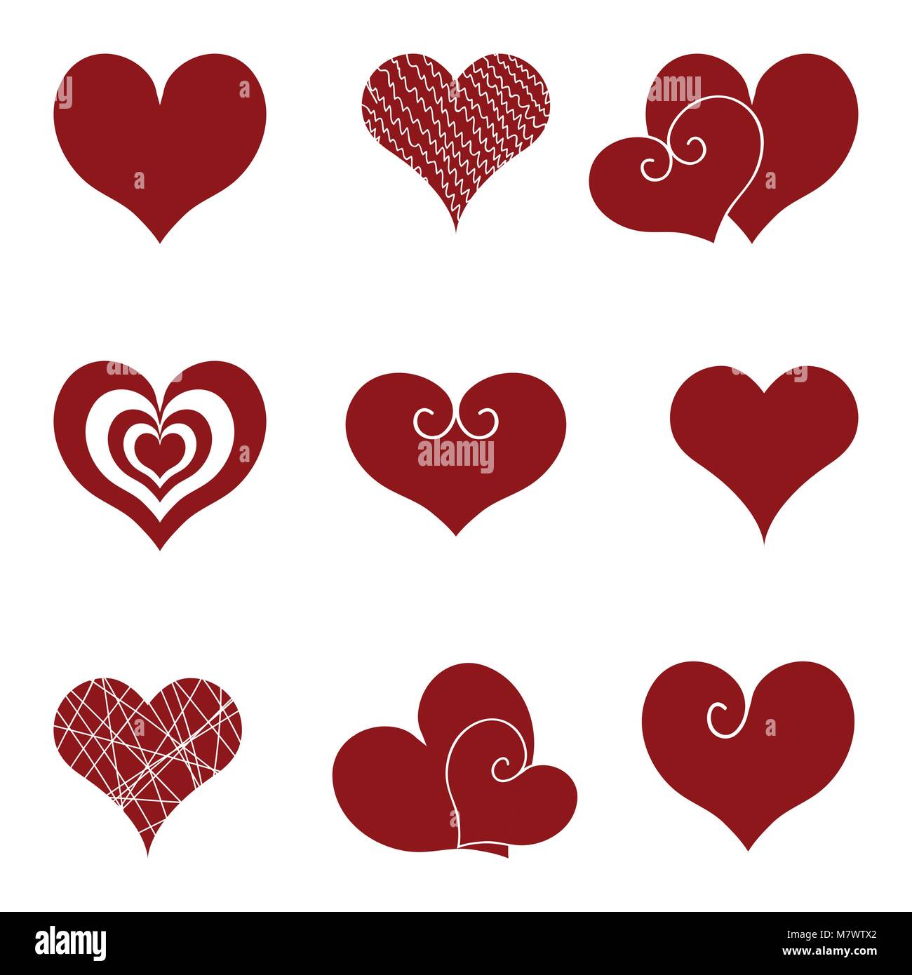 Set of icons of red hearts. Vector images Stock Vector Image & Art - Alamy