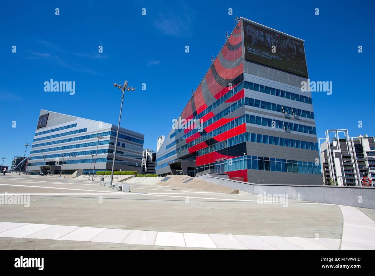 Casa Milan" modern building, home of A.C. Milan football club and L.G.  building, korean brand of electronic components in Milan, Italy Stock Photo  - Alamy