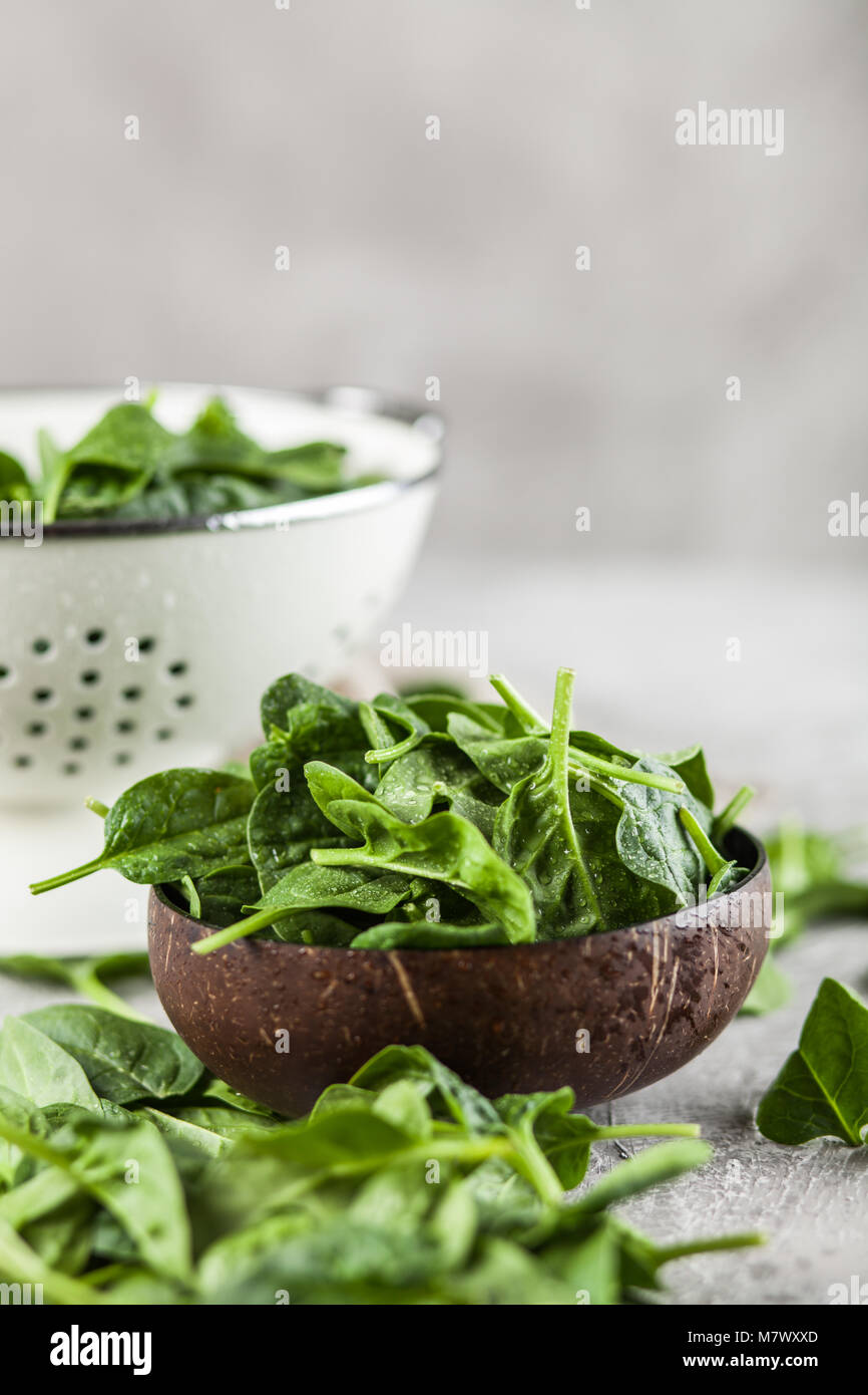 Baby spinach leaves Stock Photo Alamy