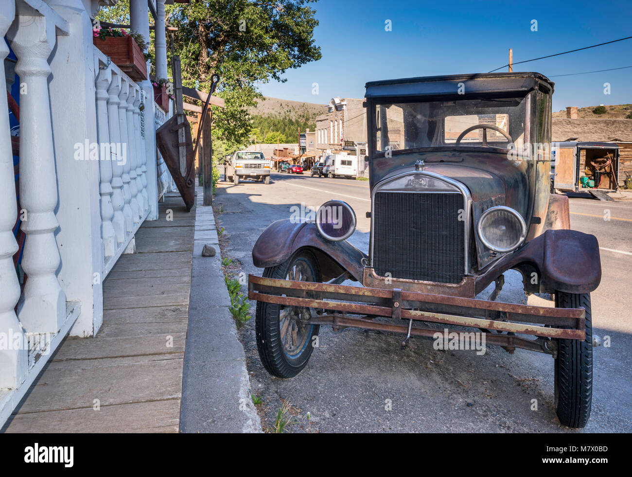 Ford Model T automobile at Wallace Street in ghost town of Virginia