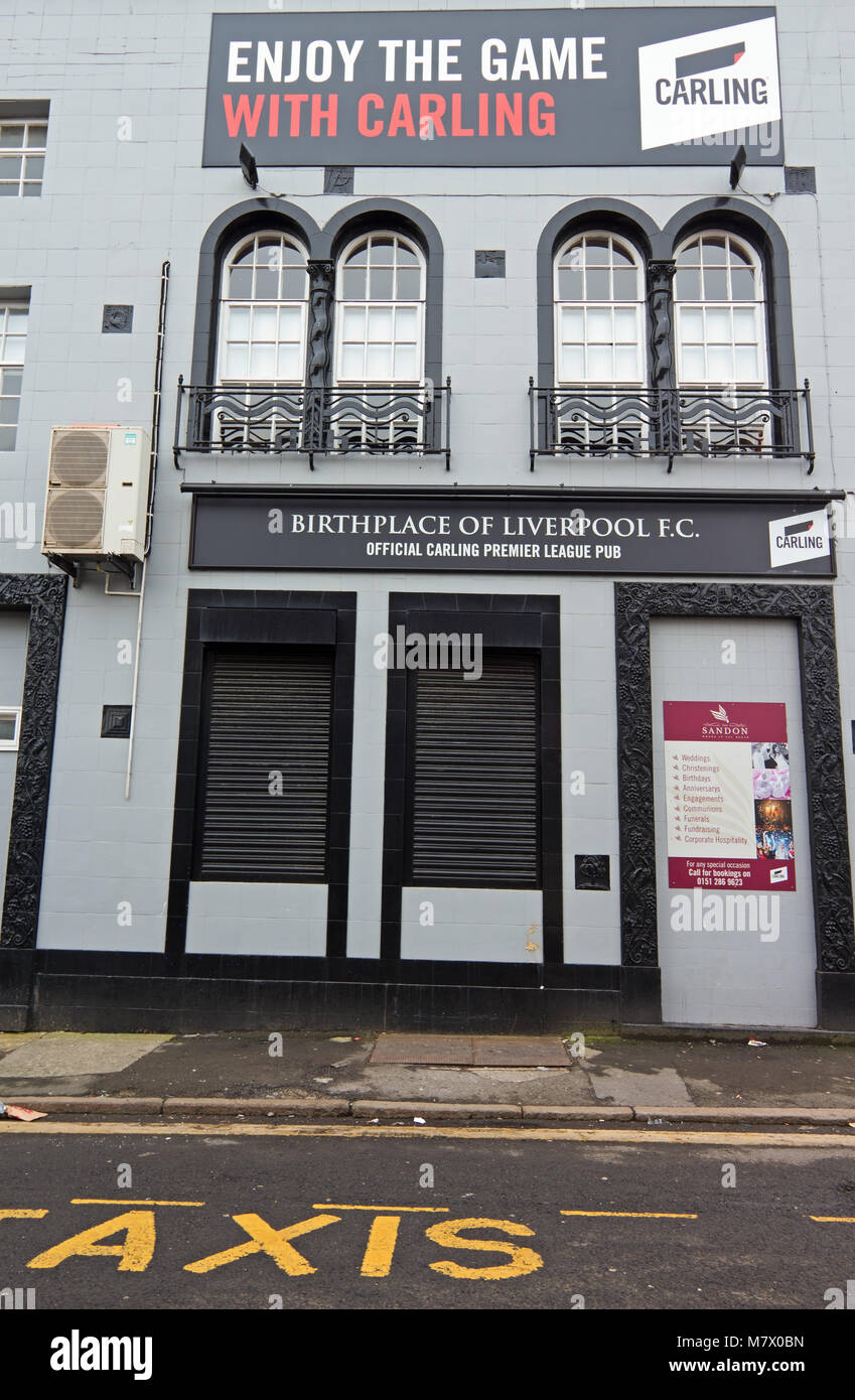 The Sandon On Oakfield Rd Anfield Is Where Liverpool Football Club Stock Photo Alamy