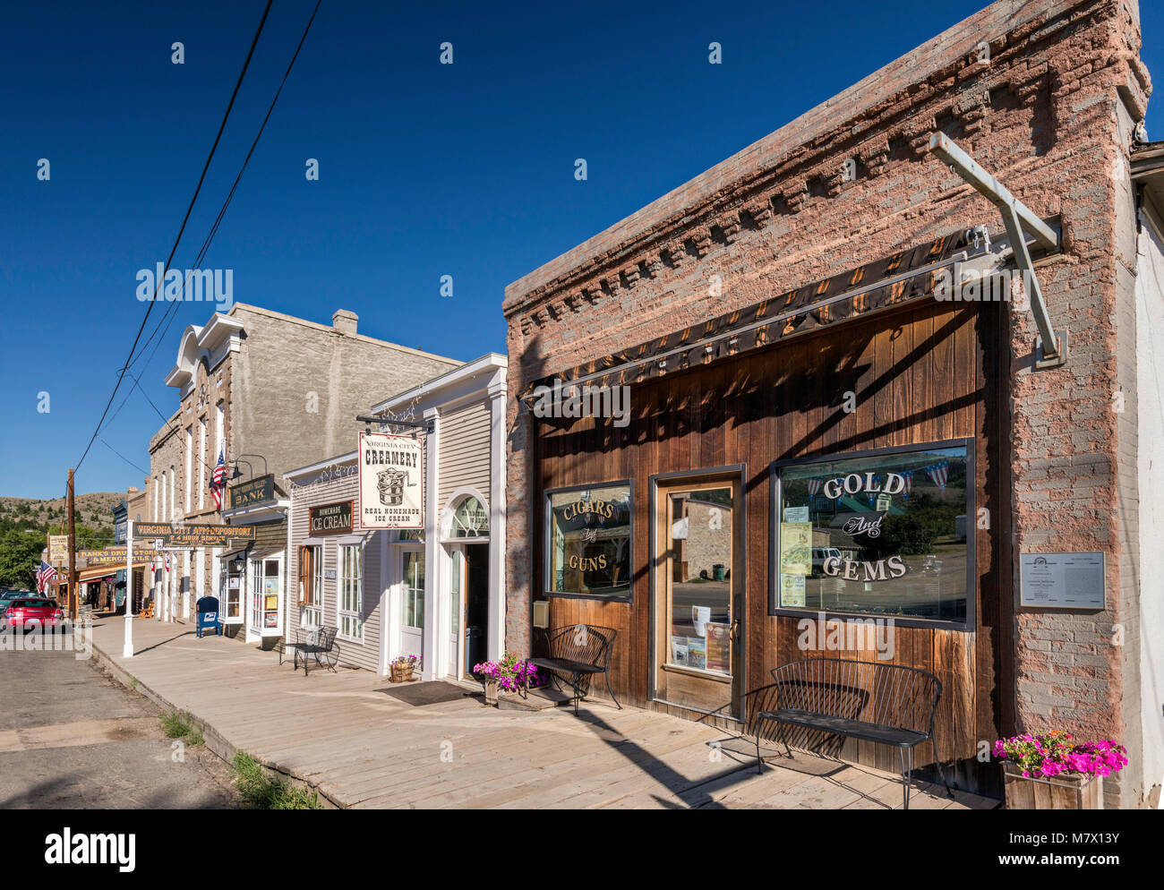 Elling Bank building, 1864,  in ghost town of Virginia City, Montana, USA Stock Photo