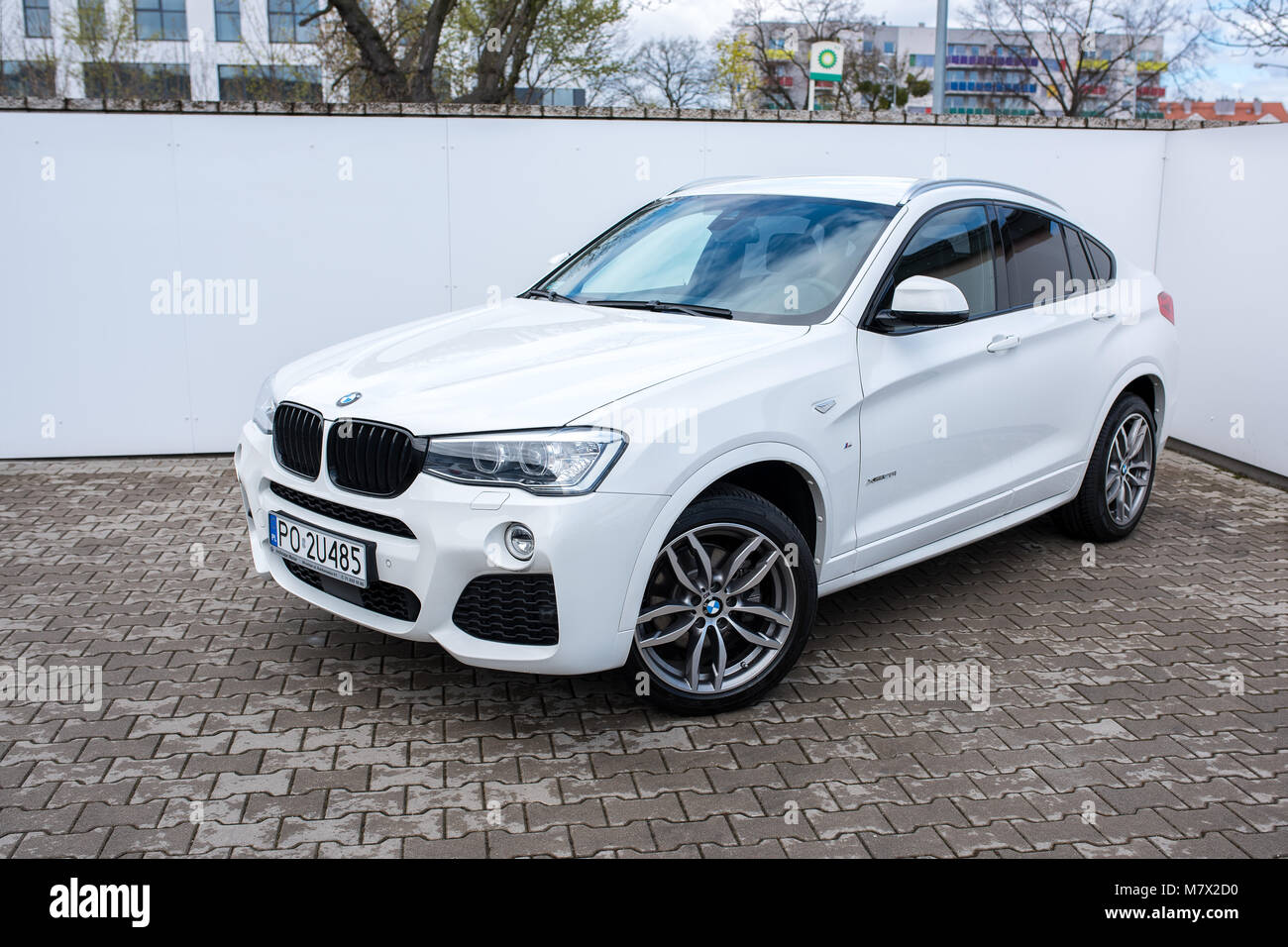 New White bmw X1 model front, standing at the parking presented by