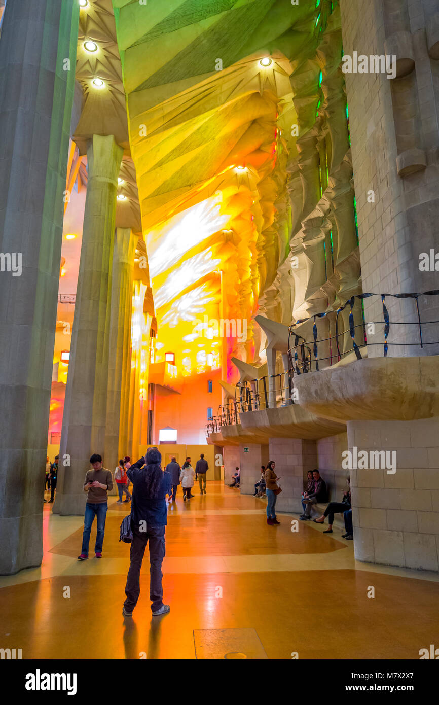 Inside the basilica of Sagrada Familia in Barcelona Stock Photo - Alamy