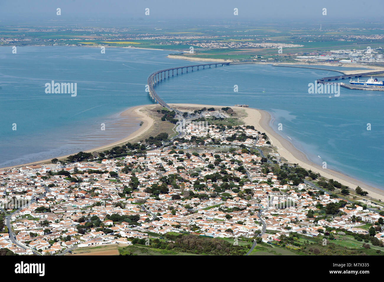 Aerial view of the Ile de Re Bridge (Isle of Rhe), off the west coast