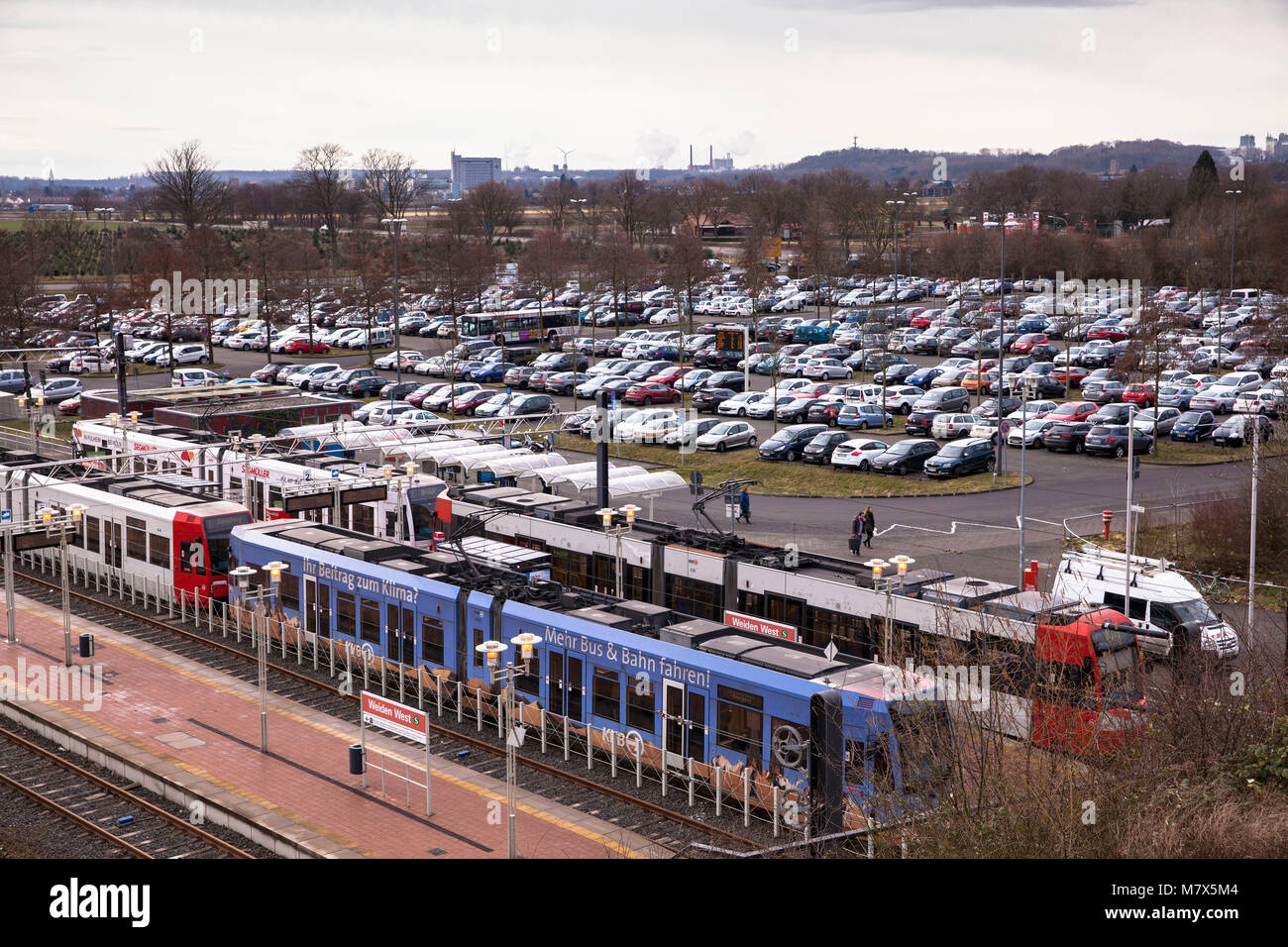 Germany, Cologne, Park and Ride car park WeidenWest at the Aachener Street in the district Germany, Cologne, Park and Ride car park WeidenWest at the Aachener Street in the district
