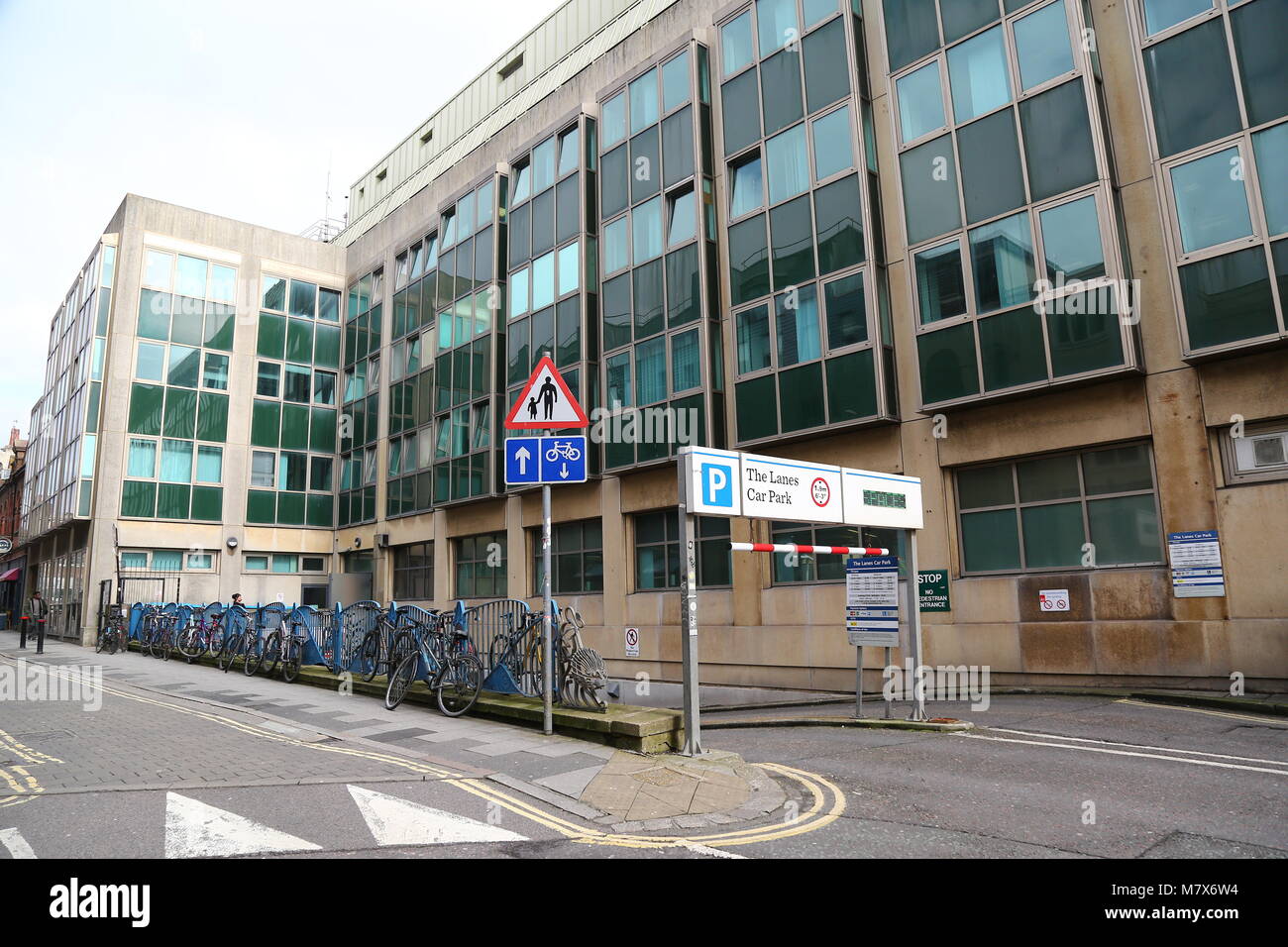 Entrance to the Lanes underground car park in Brighton. March 13, 2018 Stock Photo