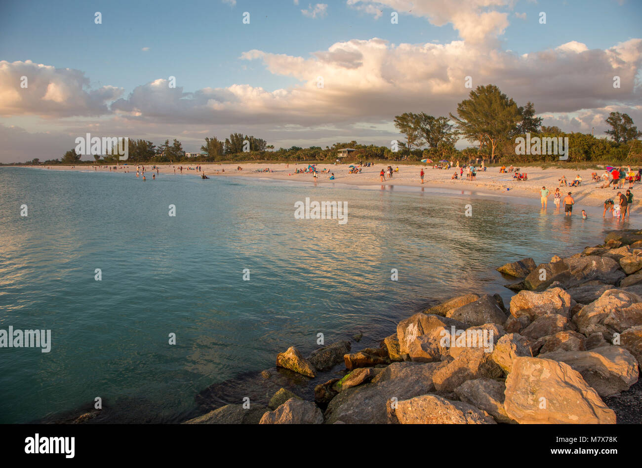 Nokomis Beach on the Gulf of Mexico from the North jetty in Nokomis
