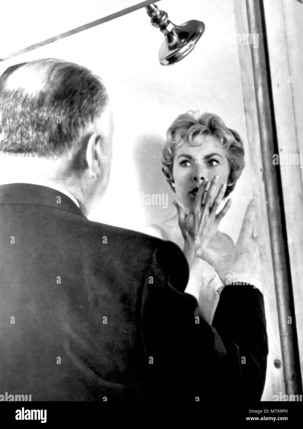 PSYCHO 1960 Paramount Pictures film  Alfred Hitchcock directing Janet Leigh in the shower scene Stock Photo