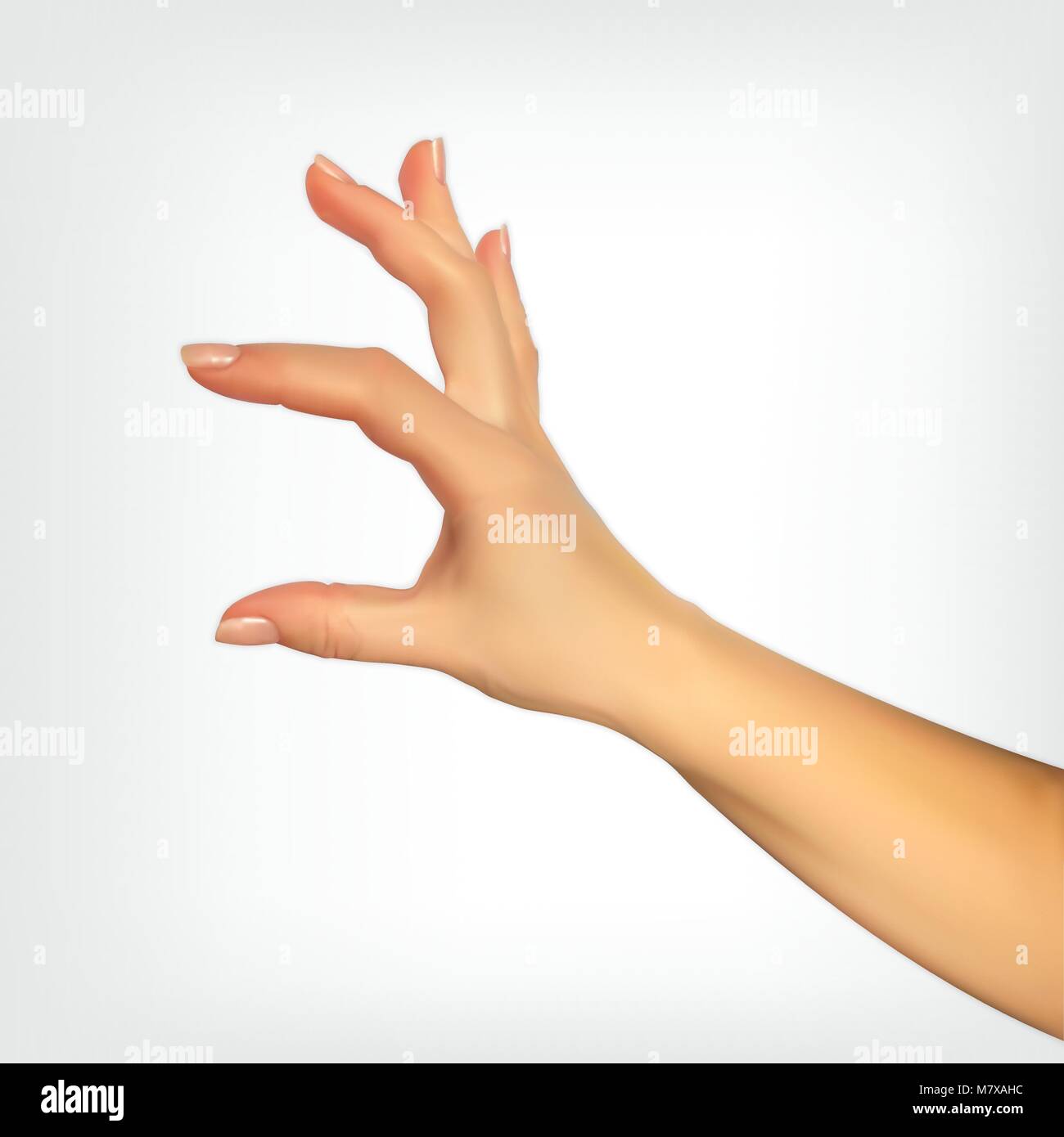 Realistic 3D Silhouette of hand showing the size your fingers, the ability to insert something. Vector Illustration Stock Vector