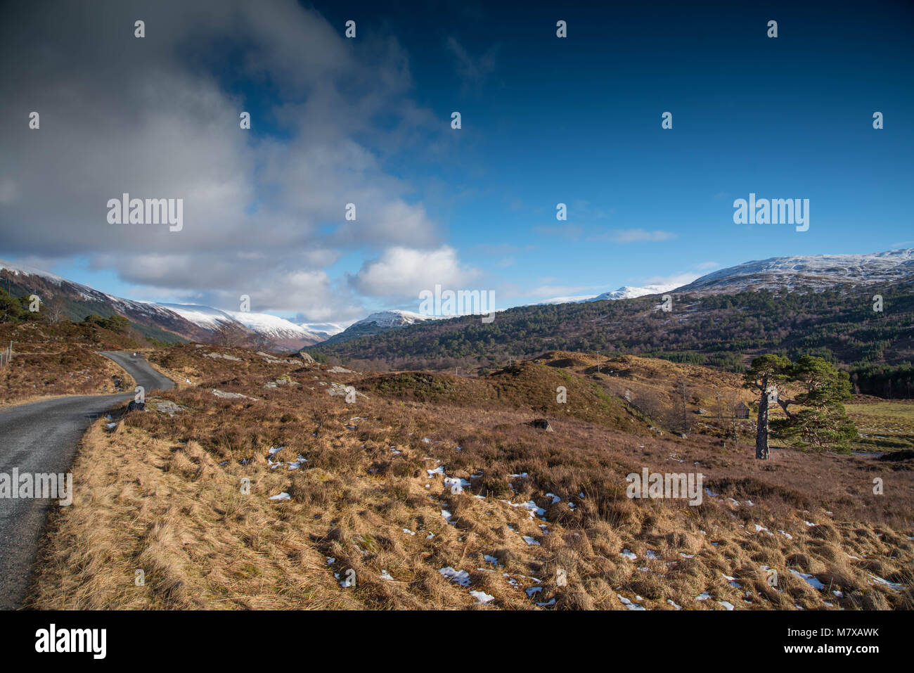 Hilly landscape in Glen Lyon Scotland Stock Photo