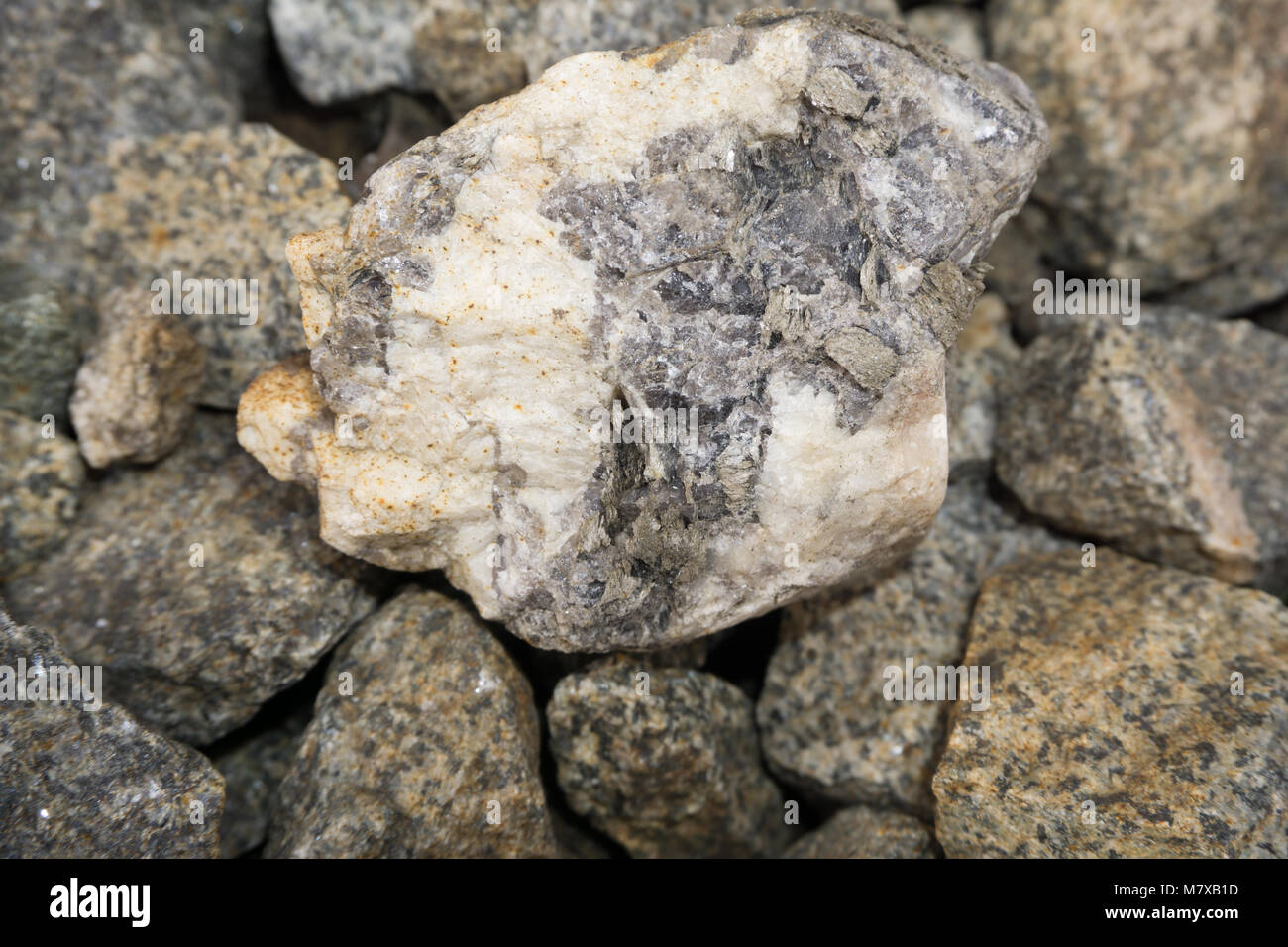 Stone texture, Crushed stone, ballast Stock Photo