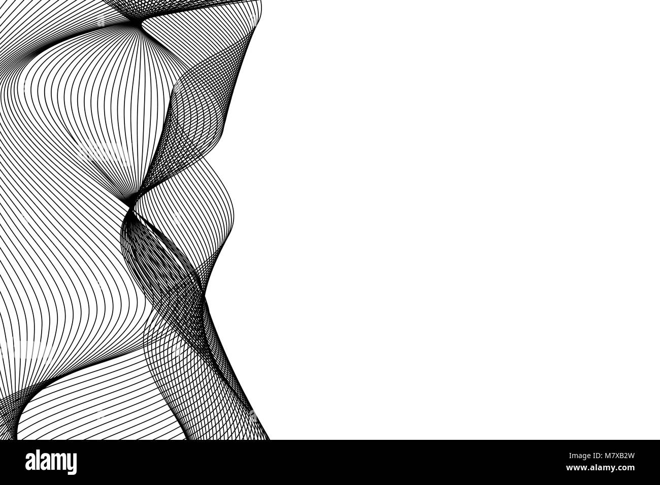 Abstract wave lines - black and white - vector pattern Stock Vector ...