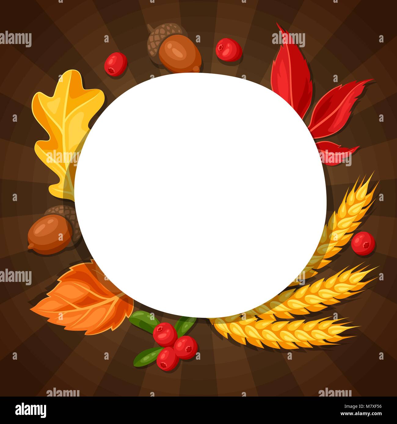 Thanksgiving Day greeting card. Background with copy space and autumn ...