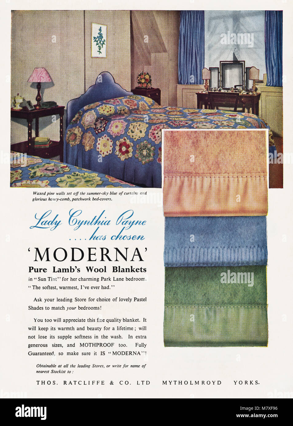 1950s Original Old Vintage Advertisement Advertising Moderna Pure Stock Photo Alamy