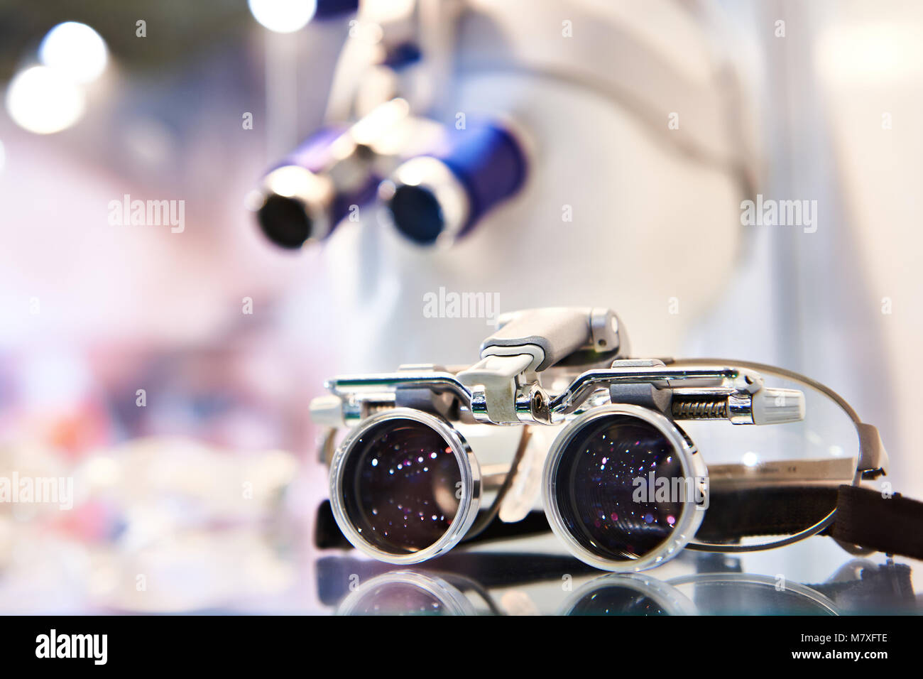 Ophthalmic lenses for eyeglasses closeup Stock Photo