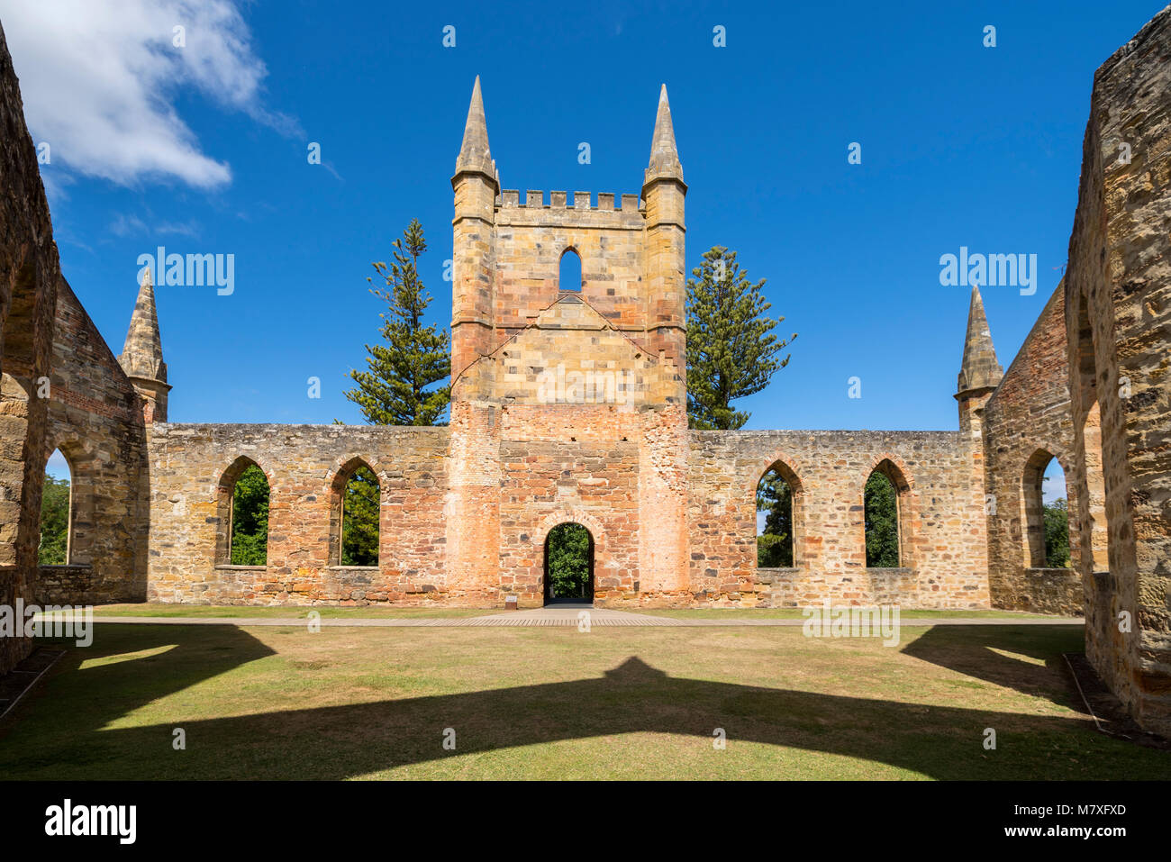 The convict church, Port Arthur, Tasmania Stock Photo