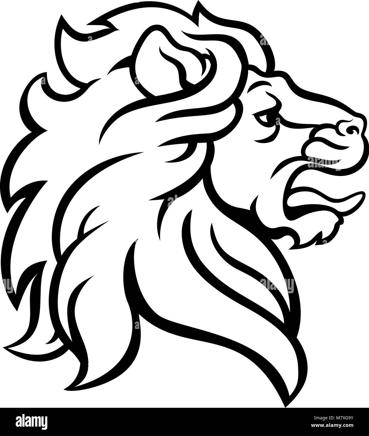 Lion Head Profile Stock Vector