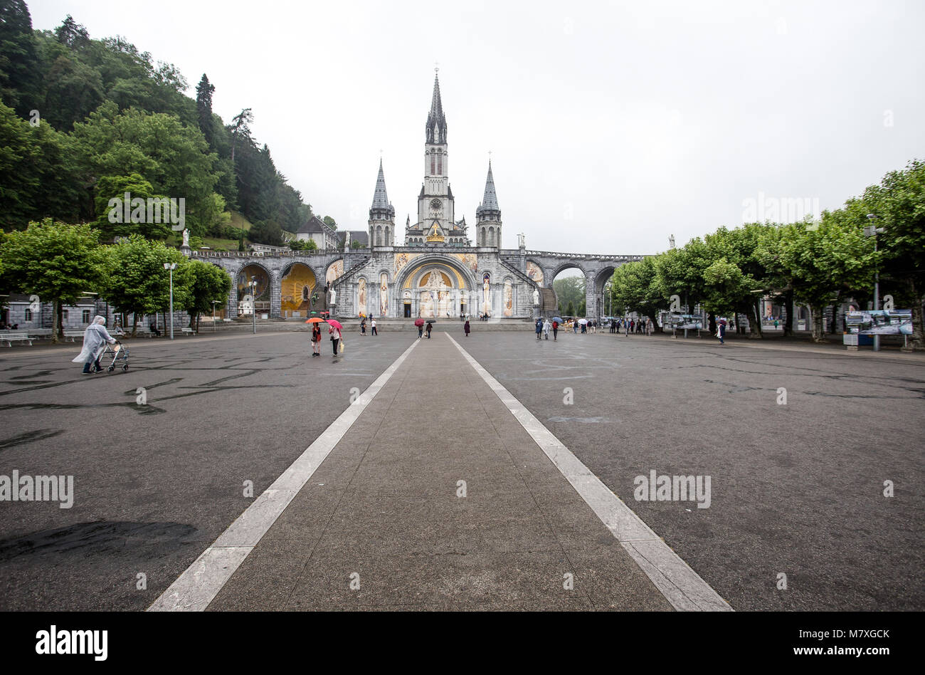 LOURDES, FRANCE - JUNE 10, 2016: Notre Dame du Rosaire de Lourdes ...