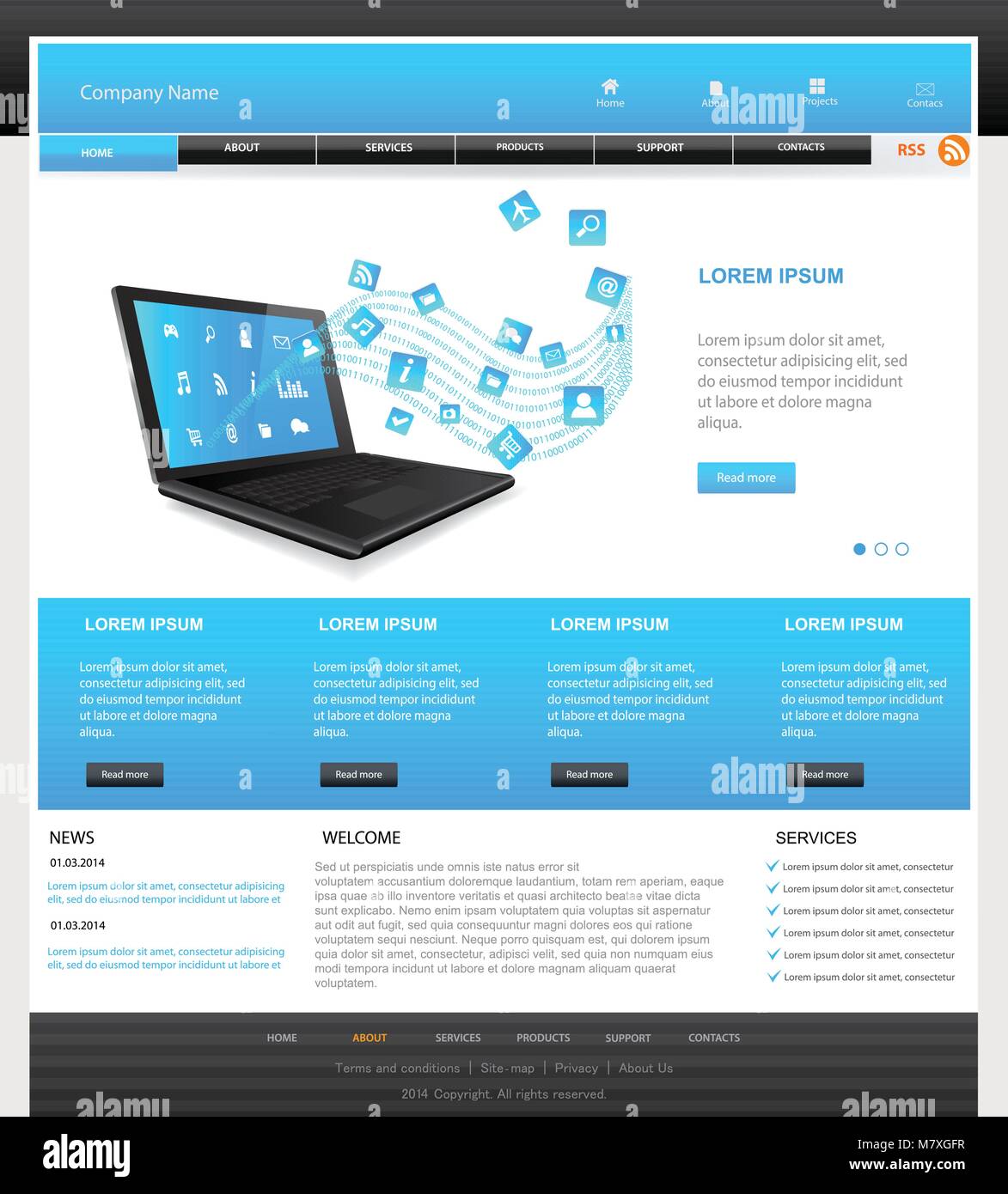 Web Design Website Vector Elements.Responsive web design concept Stock Vector